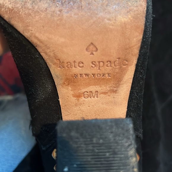 Kate Spade Black Suede Stud Heeled Boots - 6 - Picture 6 of 12